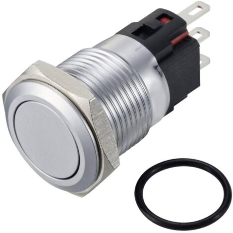 TRU COMPONENTS TC-12647488 Bouton-poussoir 250 V/AC 3 A 1 x Off/(On) IP65 à rappel acier inoxydable 1 pc(s) Q896453