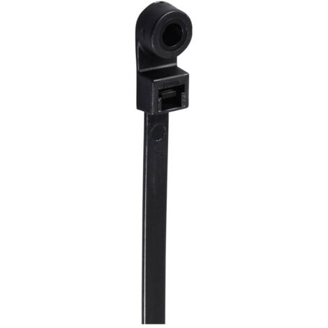 TRU COMPONENTS TC-12814176 Serre-câble 400 mm 7.6 mm noir avec embase à visser, stable aux intempéries et aux UV 100 pc