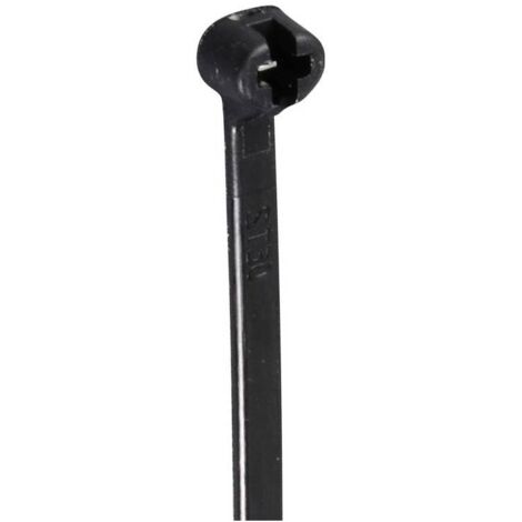 TRU COMPONENTS TC-12814184 SERRE-CÂBLE 100 MM 3 MM NOIR STABILISÉ AUX UV, AVEC LANGUETTE MÉTALLIQUE 100 PC(S)