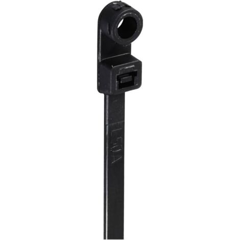 TRU COMPONENTS TC-12814208 SERRE-CÂBLE 200 MM 4.8 MM NOIR STABILISÉ AUX UV, AVEC EMBASE À VISSER 100 PC(S)