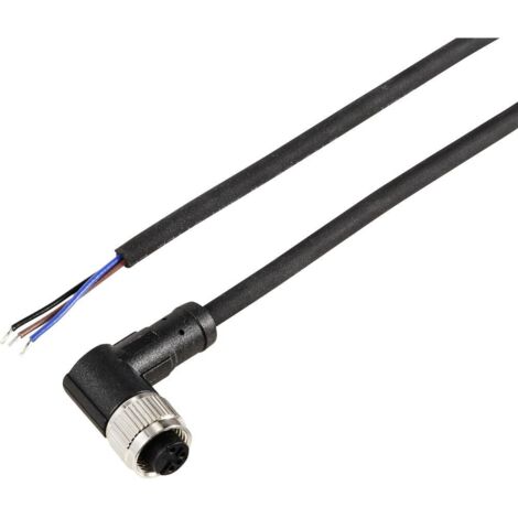 TRU COMPONENTS TC-12833032 Câble de raccordement M12 femelle, coudé 10 m Nombre de pôles: 3 1 pc(s)