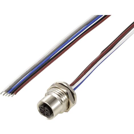 TRU COMPONENTS TC-12833068 Prise encastrée pour capteur/actionneur M12 embase femelle 0.5 m Nombre de pôles: 5 1 pc(s) A765843