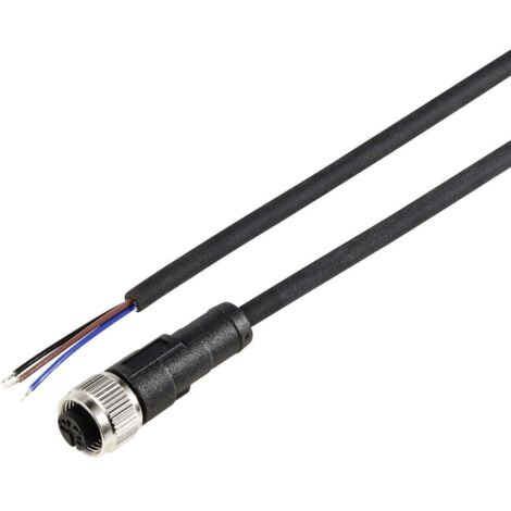 TRU COMPONENTS TC-12833076 Câble de raccordement M12 femelle, droit 2 m Nombre de pôles: 3 1 pc(s)