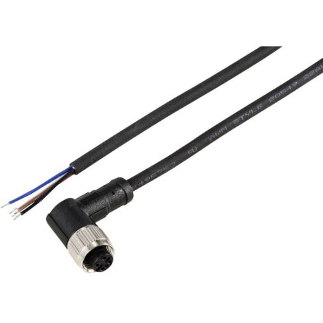TRU COMPONENTS TC-12833156 Câble de raccordement M12 femelle, coudé 2 m Nombre de pôles: 4 1 pc(s)