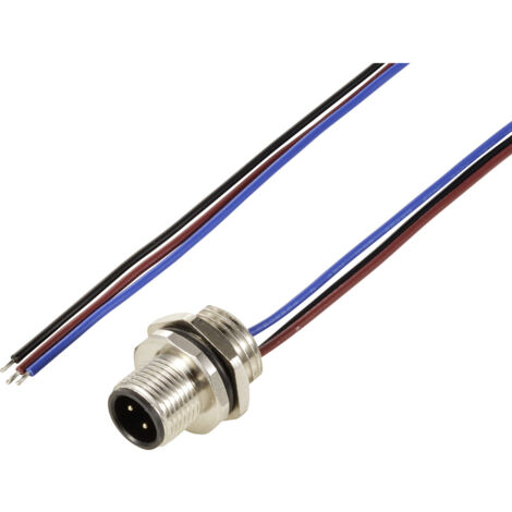 TRU COMPONENTS TC-12833204 Sensor/Aktor Einbaustecker M12 Stecker, Einbau 0.5 m Polzahl Sensoren: 3