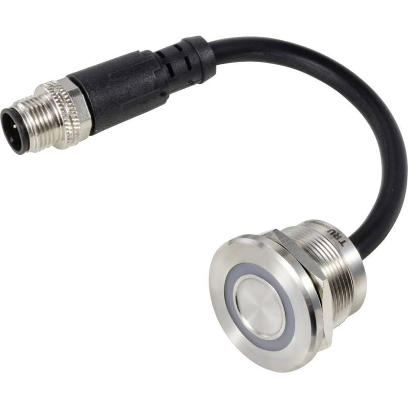 TC-12835300 TC-TS22A10YSSG12M12 male connector Poussoir sensitif 24 v 0.5 a 1 x Off/(On) à rappel vert ( - Tru Components