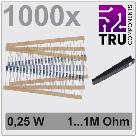 TRU COMPONENTS TC-12888456 T22P037 Jeu de résistances à couche métallique sortie axiale 0.25 W 1 % 1000 pc(s) A559913
