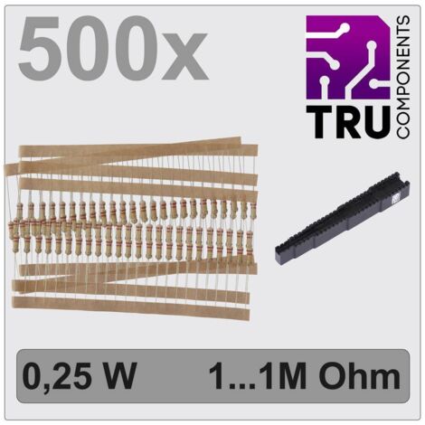 TRU COMPONENTS TC-12888464 T22P059 Jeu de résistances à couche carbone sortie axiale 0.25 W 5 % 500 pc(s) A559983