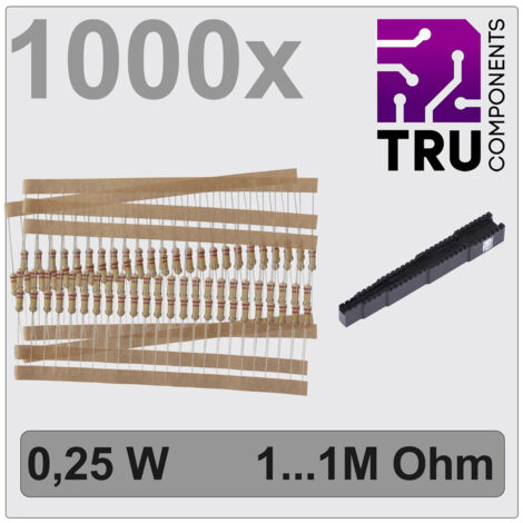 TRU COMPONENTS TC-12888468 T22P060 Kohleschicht-Widerstand Sortiment  axial bedrahtet  0.25 W 5 % 10
