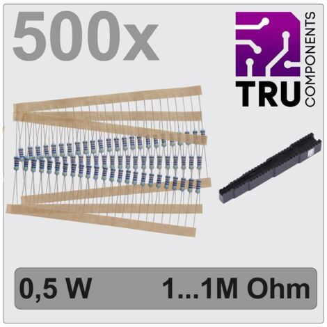 TRU COMPONENTS TC-12888476 T22P082 Jeu de résistances à couche métallique sortie axiale 0.5 W 1 % 500 pc(s) A559903