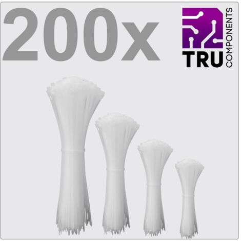 TRU COMPONENTS TC-12888556 T24CA071 Serre-câble 3.6 mm blanc stabilisé aux UV 200 pc(s) A559203