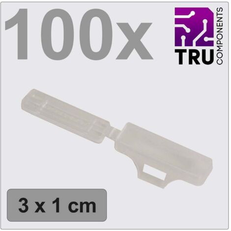 TRU COMPONENTS TC-12888596 T24CA081 Porte-étiquette Surface de marquage: 9.5 x 30 mm transparent Nombre de marqueurs: 100 100 pc(s) A559103
