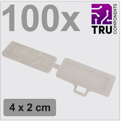 TRU COMPONENTS TC-12888608 T24CA084 Porte-étiquette Surface d'étiquetage: 18 x 42 mm transparent Nombre de marqueurs: 1