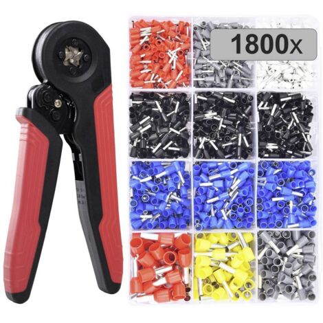 TRU COMPONENTS TC-12888628 Assortiment d'embouts simples 0.5 mm², 0.75 mm², 1 mm², 1.5 mm², 2.5 mm², 4 mm², 6 mm², 10 m