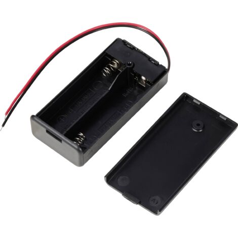 TRU COMPONENTS TC-13220620 Support de pile 2x LR6 (AA) raccordement par fils (L x l x H) 70 x 34.5 x 18.8 mm Y739333