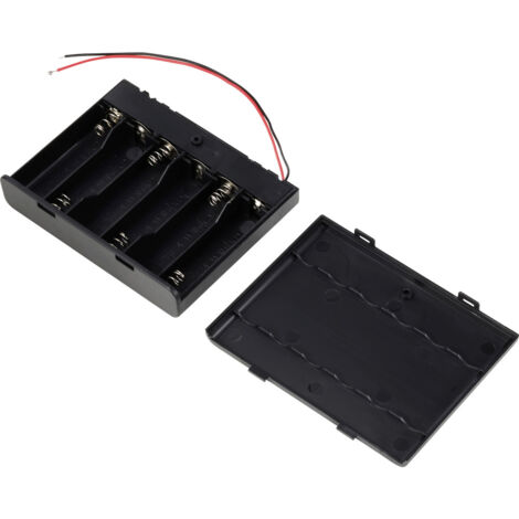 TRU COMPONENTS TC-13220644 Support de pile 6x LR6 (AA) raccordement par fils (L x l x H) 95 x 74 x 1