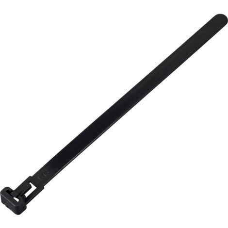 TRU COMPONENTS TC-13340648 TC-RT-150-7.6-B Kabelbinder 150 mm 7.6 mm Schwarz Lösbar, chemische Bestä