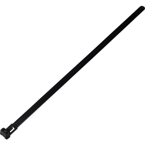 TRU COMPONENTS TC-13340652 TC-RT-250-7.6-B Serre-câble 250 mm 7.6 mm noir réouvrable, résiste aux produits chimiques, stabilisé aux UV 100 pc(s) Y239823