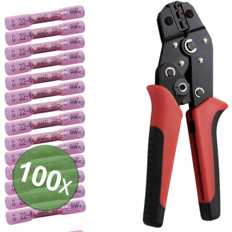 TRU COMPONENTS TC-13448588 Prolongateur avec gaine thermorétractable 0.5 mm² 1.5 mm² entièrement isolé rouge 100 pc(s)