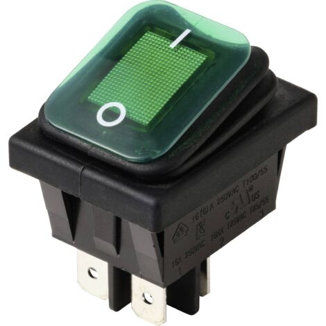 TRU COMPONENTS TC-13599532 Interrupteur à bascule 250 V/AC 16 A 2 x Off/On IP65 (façade avant) à accrochage 1 pc(s) Y006623