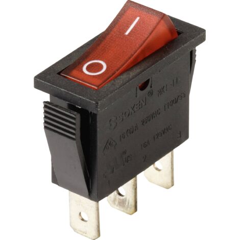 TRU COMPONENTS TC-13599540 Interrupteur à bascule 250 V/AC 16 A 1 x Off/On à accrochage 1 pc(s) Y006633
