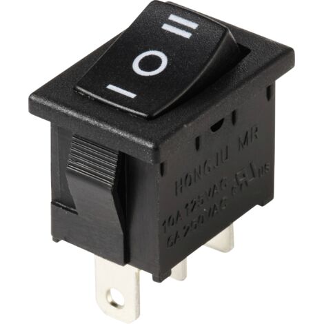 TRU COMPONENTS TC-13599544 Interrupteur à bascule 250 V/AC 6 A 1 x On/Off/On permanent/0/permanent 1 pc(s) Y006683