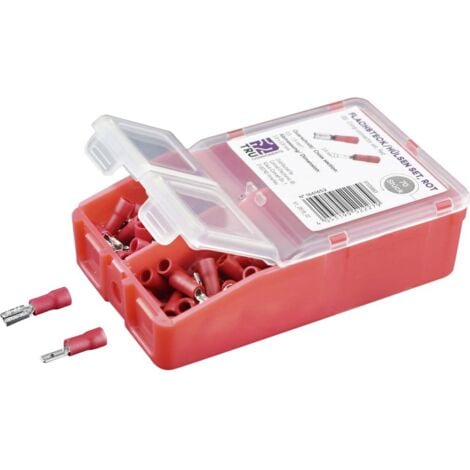 Cosse et kit OC-PRO cosses electriques isolees a sertir plates femelles  rouges 4.7 sachet 