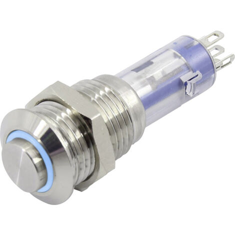 TRU COMPONENTS TC-6647576 LAS4GQH-11E/B/24V/S Drucktaster 48 V 2 A 1 x Aus/(Ein) tastend Blau   1 St