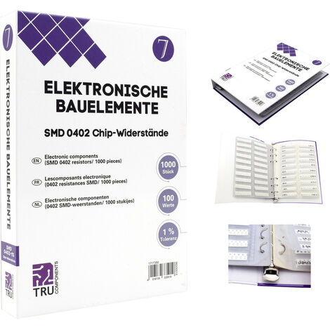 TRU COMPONENTS TC-6869400 TC-6869400 Sortiments-Album  SMD 0402 0.625 W 1 %  1000 Teile