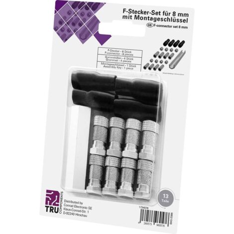 TRU COMPONENTS TC-6936308 Spina F Con guaina antipiega Connessioni: Spine a F Diametro cavo: 7 mm 1 KIT