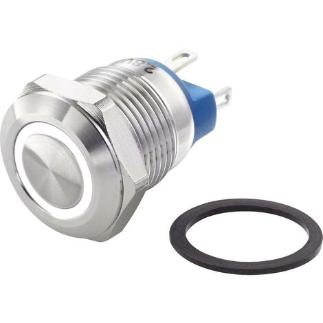 TRU COMPONENTS TC-7494664 TC-GQ12-AF-10E/J/W/12V/S Interruttore antivandalo 48 V/DC 2 A 1x Off / (On) Momentaneo Bianco
