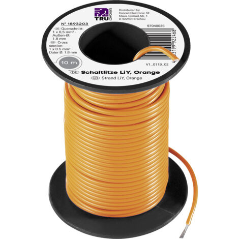 TRU COMPONENTS TC-7572812 Litze LiY 1 x 0.50 mm² Orange 10 m