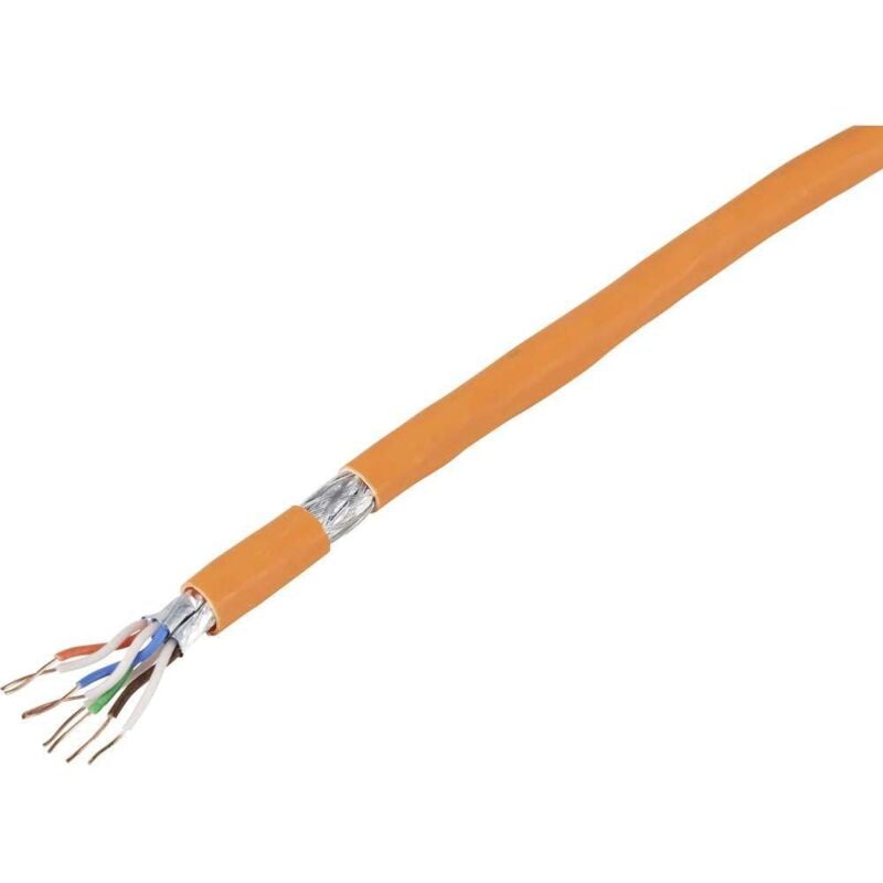 Tru Components - TC-8400644 Câble réseau cat 7 s/ftp 4 x 2 x 0.24 mm² orange 100 m Q779892
