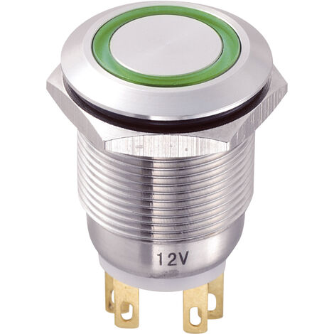 TRU COMPONENTS TC-8904664  Vandalismusgeschützter Drucktaster 250 V/AC 5 A 1 x Aus/(Ein) tastend Grü