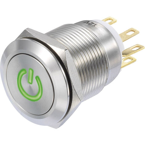 TRU COMPONENTS TC-8904680 LAS1-GQF-11/G/12V Drucktaster 250 V/AC 3 A 1 x Ein/(Ein) tastend Grün  IP6