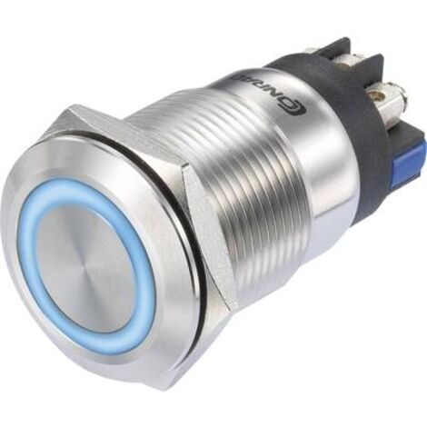 TRU COMPONENTS TC-8904692 LAS1-GQ-11E/L/B/12V/S Interuttore a pressione 250 V/AC 3 A 1 x On / (On) Momentaneo Blu IP65
