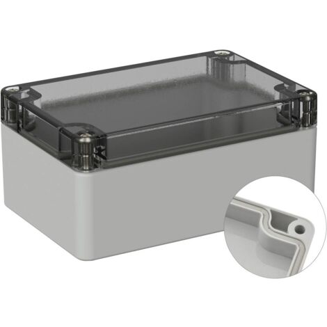 TRU COMPONENTS TC-9065456 Alloggiamento outdoor 120 x 80 x 55 Policarbonato Grigio (RAL 7035) 1 pz.