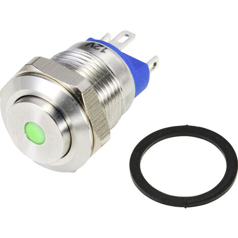 TRU COMPONENTS TC-9219000 Drucktaster 48 V/AC 2 A 1 x Aus/(Ein) tastend Grün  IP67 1 St.