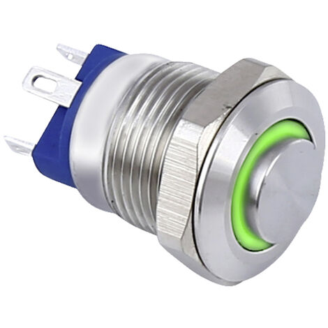 TRU COMPONENTS TC-9219004 Drucktaster 48 V/AC 2 A 1 x Aus/(Ein) tastend Grün  IP67 1 St.