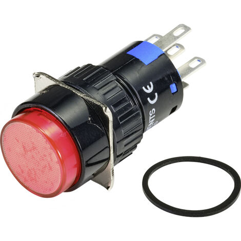 TRU COMPONENTS TC-9219052  Leuchtdrucktaster 250 V/AC 3 A 1 x Aus/Ein rastend Rot (Ø) 18 mm IP65 1 S