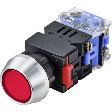 TRU COMPONENTS TC-9428108 LAS0-L-11/R/12V Drucktaster 250 V 5 A 1 x Aus/(Ein) tastend Rot  IP40 1 St