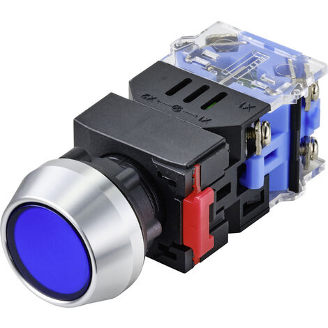 TRU COMPONENTS TC-9428116 LAS0-L-11/B/12V Drucktaster 250 V 5 A 1 x Aus/(Ein) tastend Blau  IP40 1 S