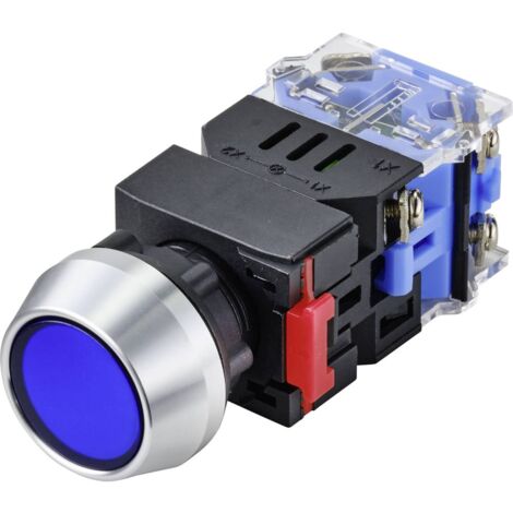 TRU COMPONENTS TC-9428116 LAS0-L-11/B/12V Pulsante 250 V 5 A 1x Off / (On) Momentaneo Blu IP40 1 pz.