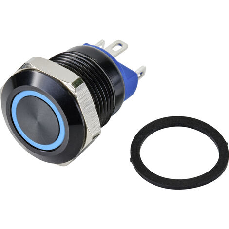 TRU COMPONENTS TC-9428156 GQ12-AF-10E/J/B/12V/A Drucktaster 48 V/DC 2 A 1 x Aus/(Ein) tastend Blau