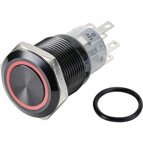 TRU COMPONENTS TC-9428172 LAS1-AGQ-22E/R/12V/A Drucktaster 250 V/AC 3 A 2 x Aus/(Ein) tastend Rot (Ø