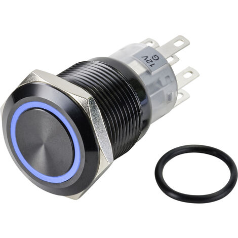 TRU COMPONENTS TC-9428176 LAS1-AGQ-22E/B/12V/A Drucktaster 250 V/AC 3 A 2 x Aus/(Ein) tastend Blau (