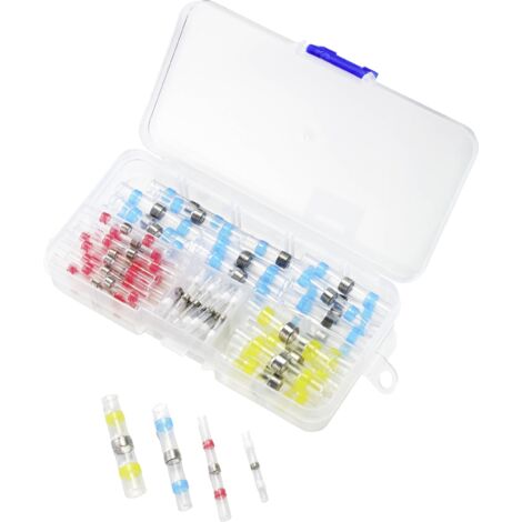 TRU COMPONENTS TC-9508160 Prolongateur coffret d'assortiment, cosse cylindrique mâle incluse 6 mm² 6 mm² entièrement isolé blanc, rouge, bleu, ja Y447172