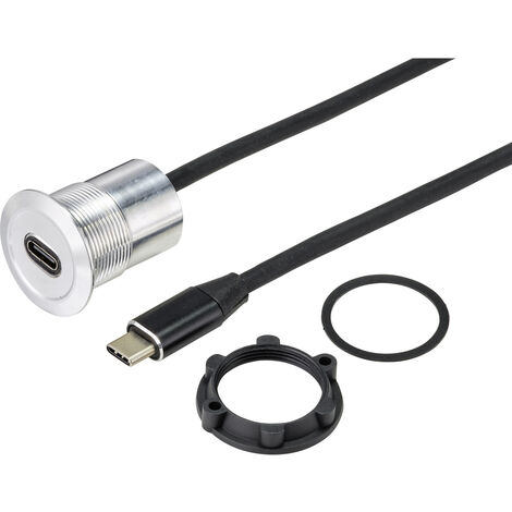 TRU COMPONENTS TC-9534344 USB-Einbaubuchse Buchse, Einbau USB-C® Buchse Paneldicke: 1-10 mm Inhalt: