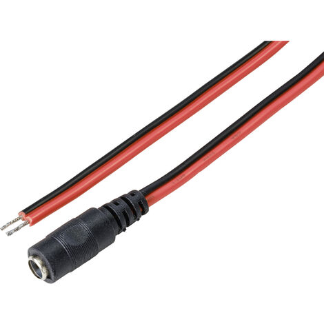 TRU COMPONENTS TC-9556656 Niedervolt-Anschlusskabel Niedervolt-Buchse - offene Kabelenden 5.5 mm 2.1