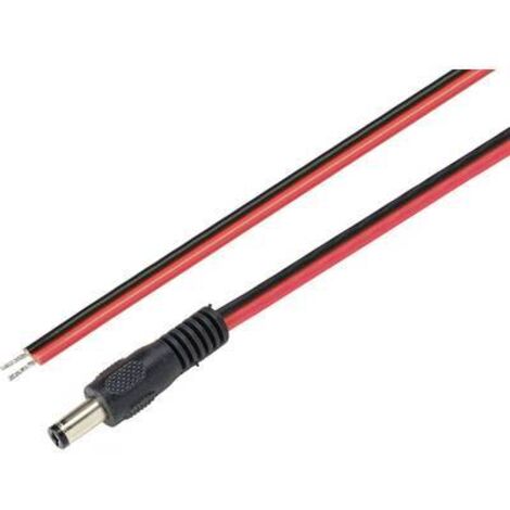 TRU COMPONENTS TC-9556664 Câble de raccordement basse tension DC mâle - extrémité(s) ouverte(s) 5.5 mm 2.1 mm 2.00 m 1 pc(s) Y609882